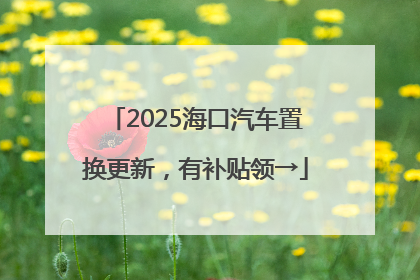 2025海口汽车置换更新，有补贴领→